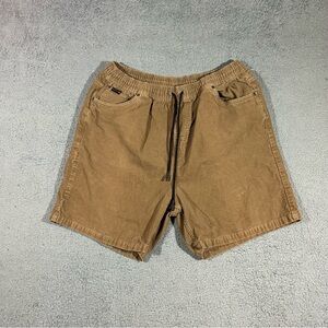 Rusty Corduroy Shorts Men XL Brown Surf Beach Casual Y2k Skater Drawstring #1298